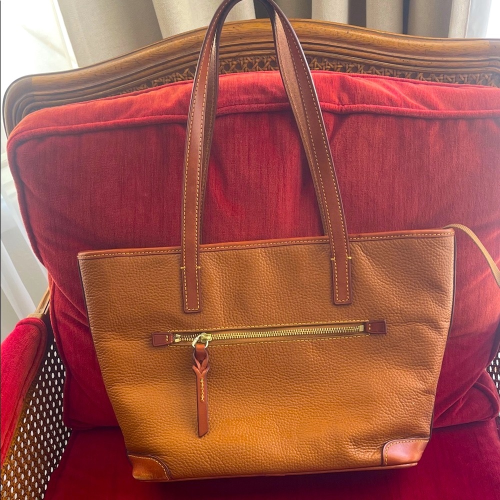 Dooney & Bourke Brown Leather Tote - Picture 2 of 6